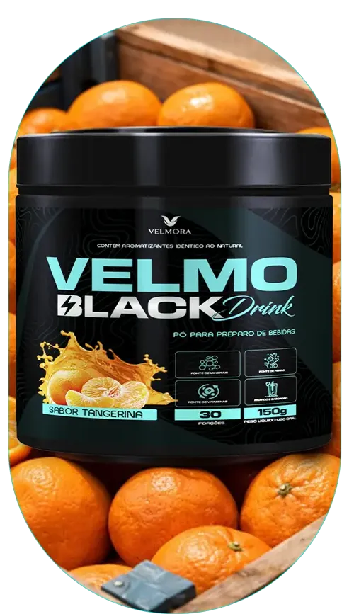 Pote do Velmo Black Drink sabor Tangerina